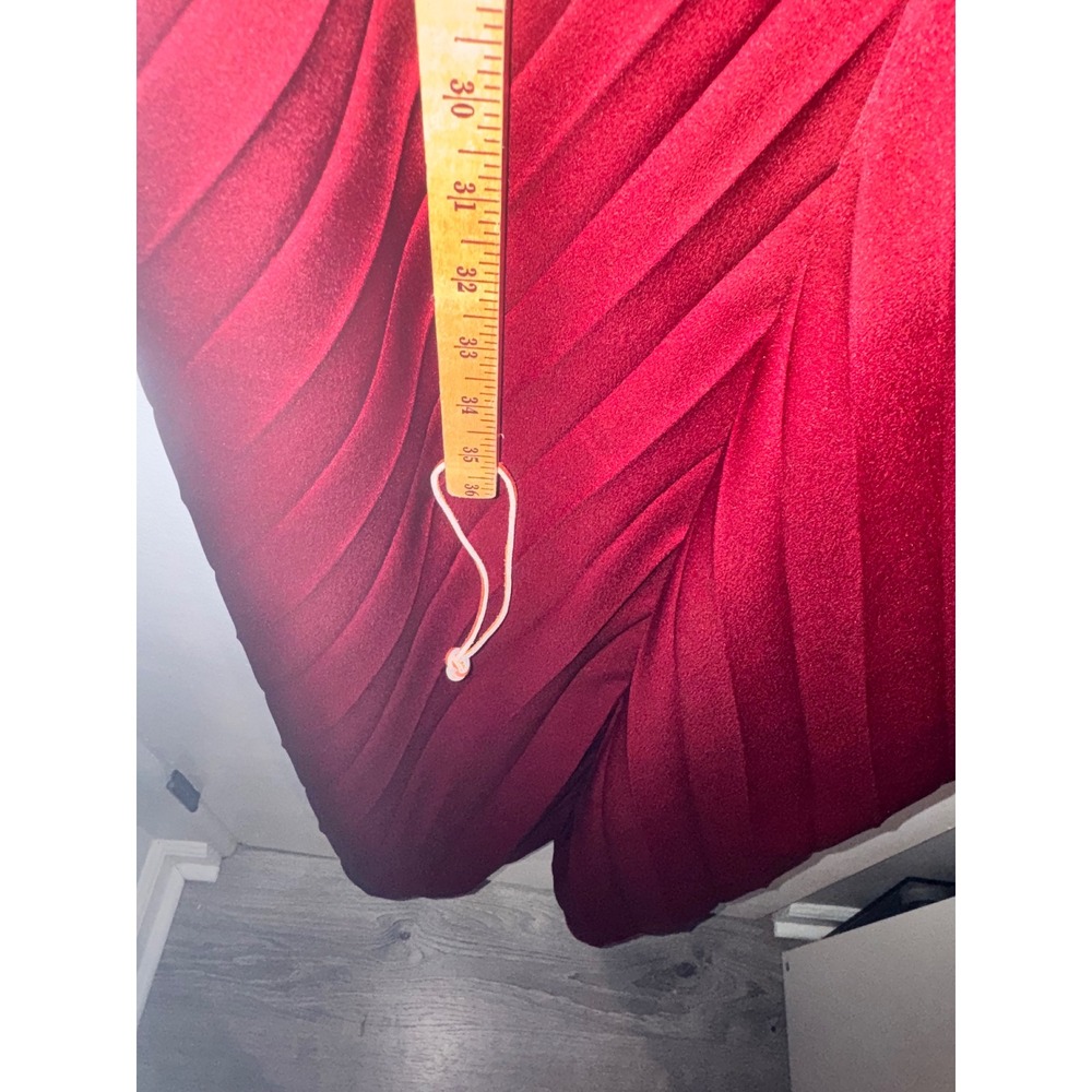 Abercrombie & Fitch Red Giselle Sunburst Pleated Maxi Dress Ruched XXL Tall - Picture 6 of 10
